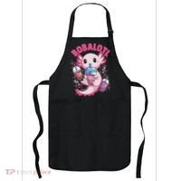 Bobalotl Kawaii Axolotl Drinking Boba Tea Pet Axolotl Lover  Apron thumb 0