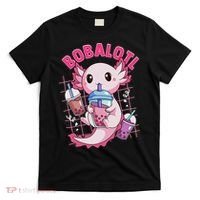 Bobalotl Kawaii Axolotl Drinking Boba Tea Pet Axolotl Lover  T-Shirt thumb 0