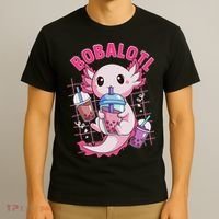Bobalotl Kawaii Axolotl Drinking Boba Tea Pet Axolotl Lover  T-Shirt thumb 3
