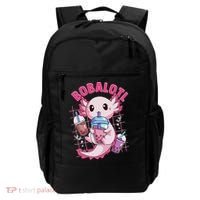 Bobalotl Kawaii Axolotl Drinking Boba Tea Pet Axolotl Lover  Backpack thumb 0