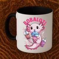 Bobalotl Kawaii Axolotl Drinking Boba Tea Pet Axolotl Lover  Coffee Mug thumb 2
