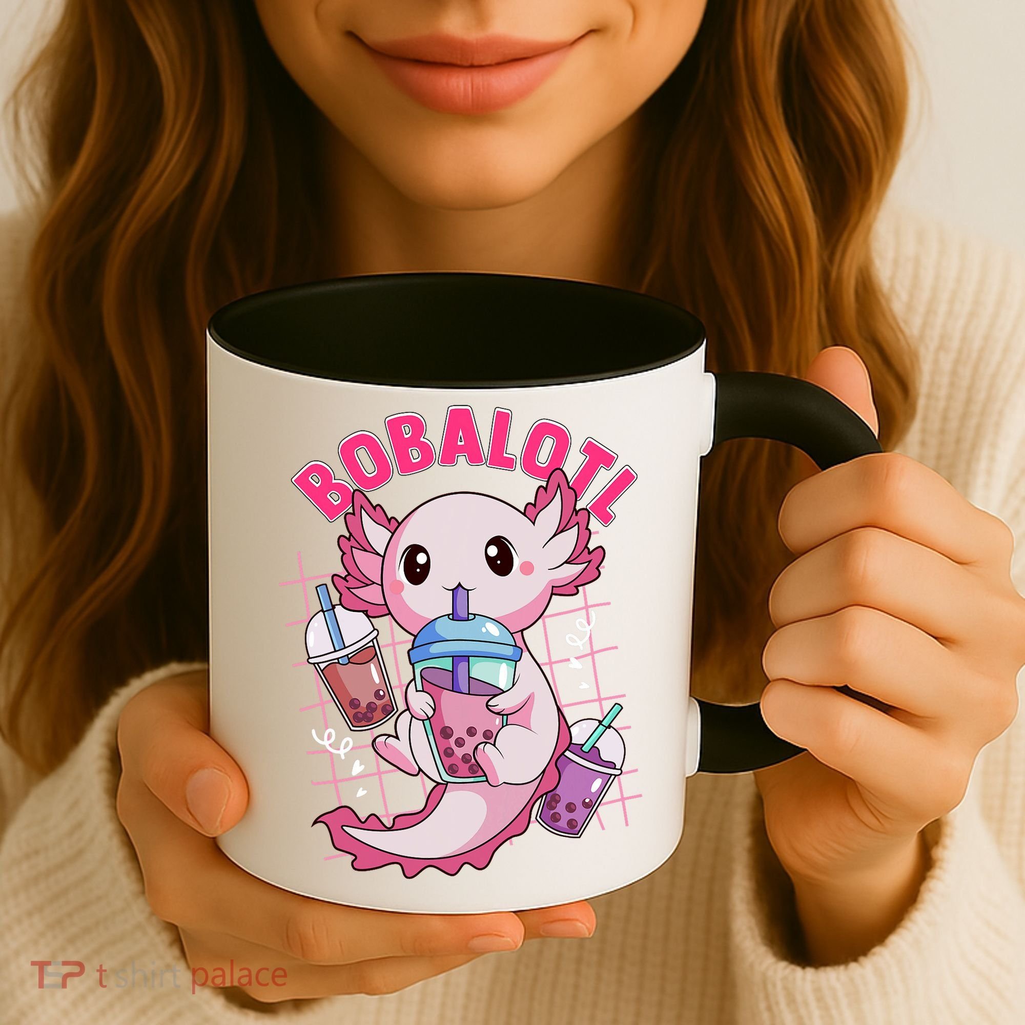Bobalotl Kawaii Axolotl Drinking Boba Tea Pet Axolotl Lover  Coffee Mug
