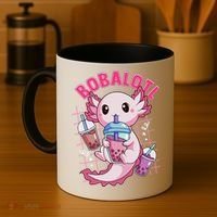 Bobalotl Kawaii Axolotl Drinking Boba Tea Pet Axolotl Lover  Coffee Mug thumb 4