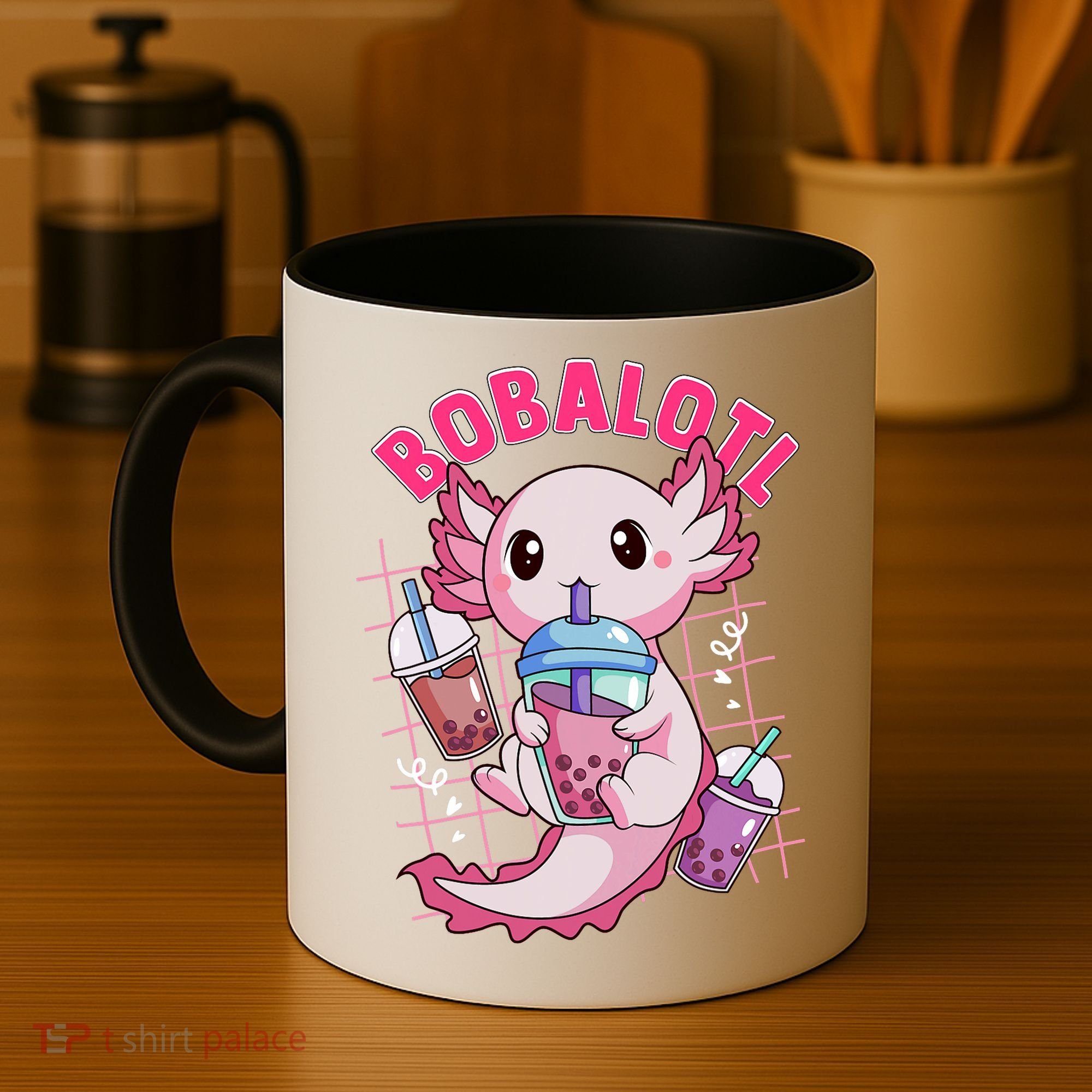 Bobalotl Kawaii Axolotl Drinking Boba Tea Pet Axolotl Lover  Coffee Mug