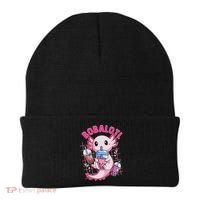 Bobalotl Kawaii Axolotl Drinking Boba Tea Pet Axolotl Lover  Beanie thumb 0