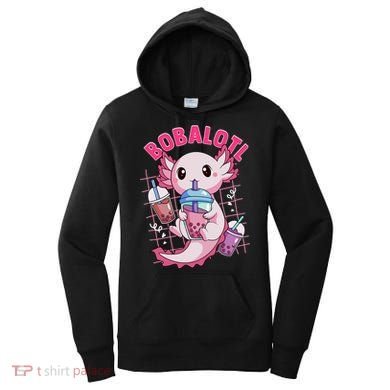 Bobalotl Kawaii Axolotl Drinking Boba Tea Pet Axolotl Lover  Women's Hoodie