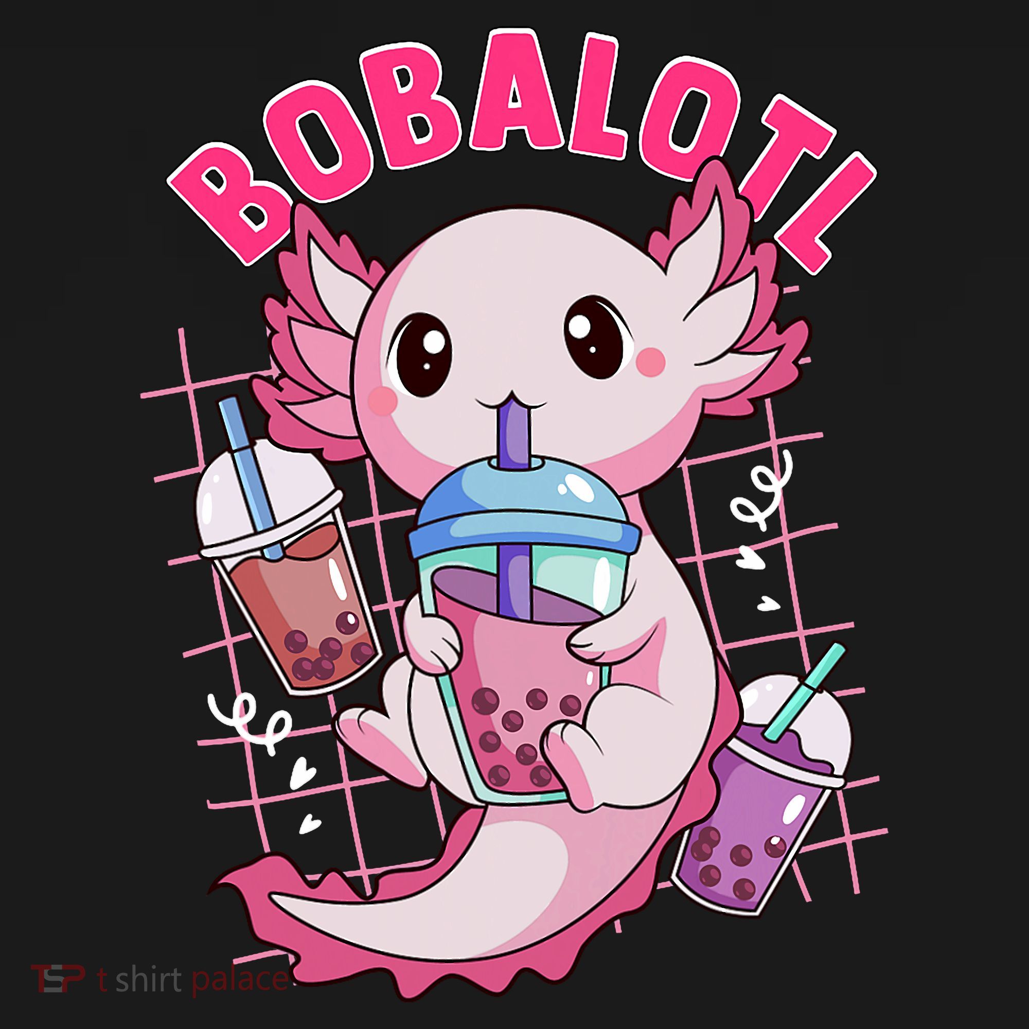 Bobalotl Kawaii Axolotl Drinking Boba Tea Pet Axolotl Lover  Women's Hoodie