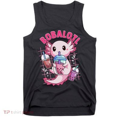Bobalotl Kawaii Axolotl Drinking Boba Tea Pet Axolotl Lover  Tank Top