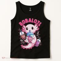 Bobalotl Kawaii Axolotl Drinking Boba Tea Pet Axolotl Lover  Tank Top thumb 2