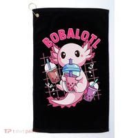 Bobalotl Kawaii Axolotl Drinking Boba Tea Pet Axolotl Lover  Golf Towel thumb 0