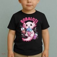 Bobalotl Kawaii Axolotl Drinking Boba Tea Pet Axolotl Lover  Toddler T-Shirt thumb 2