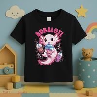 Bobalotl Kawaii Axolotl Drinking Boba Tea Pet Axolotl Lover  Toddler T-Shirt thumb 3
