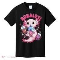 Bobalotl Kawaii Axolotl Drinking Boba Tea Pet Axolotl Lover  Kids T-Shirt thumb 0