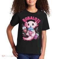 Bobalotl Kawaii Axolotl Drinking Boba Tea Pet Axolotl Lover  Kids T-Shirt thumb 2