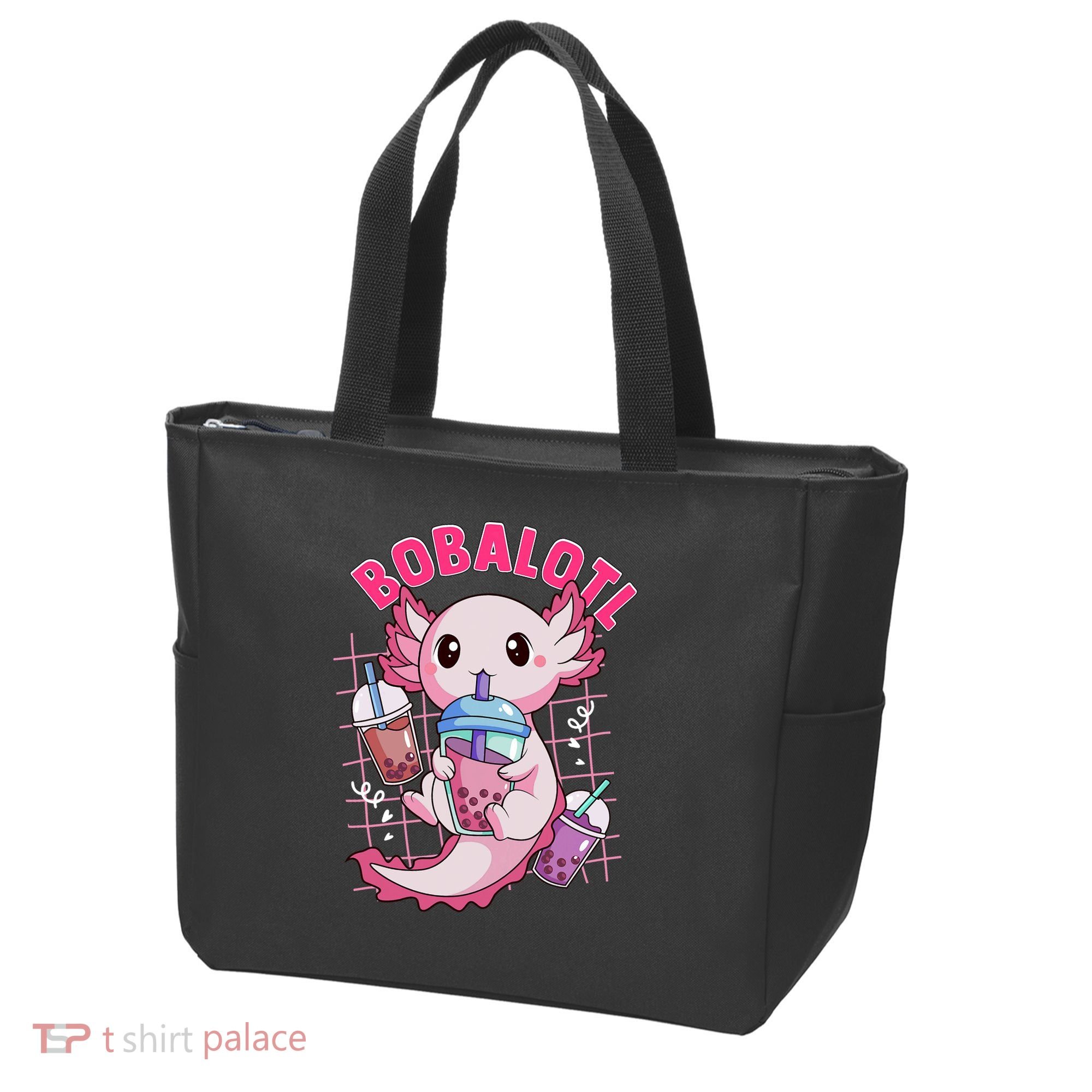 Bobalotl Kawaii Axolotl Drinking Boba Tea Pet Axolotl Lover  Tote Bag