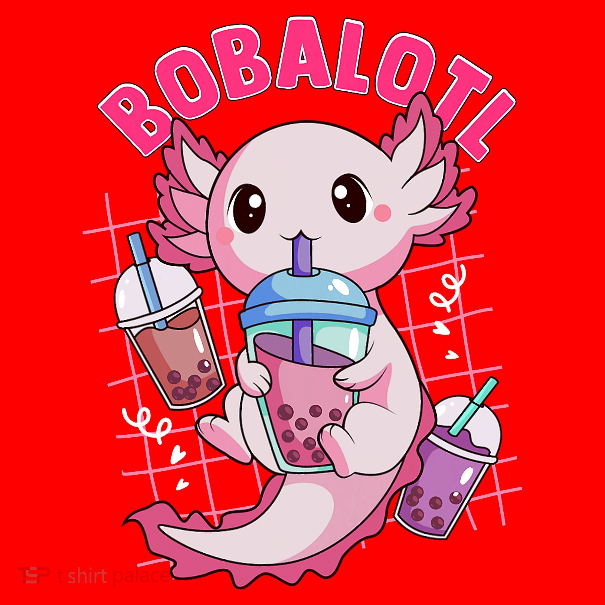 Bobalotl Kawaii Axolotl Drinking Boba Tea Pet Axolotl Lover  Santa Hat