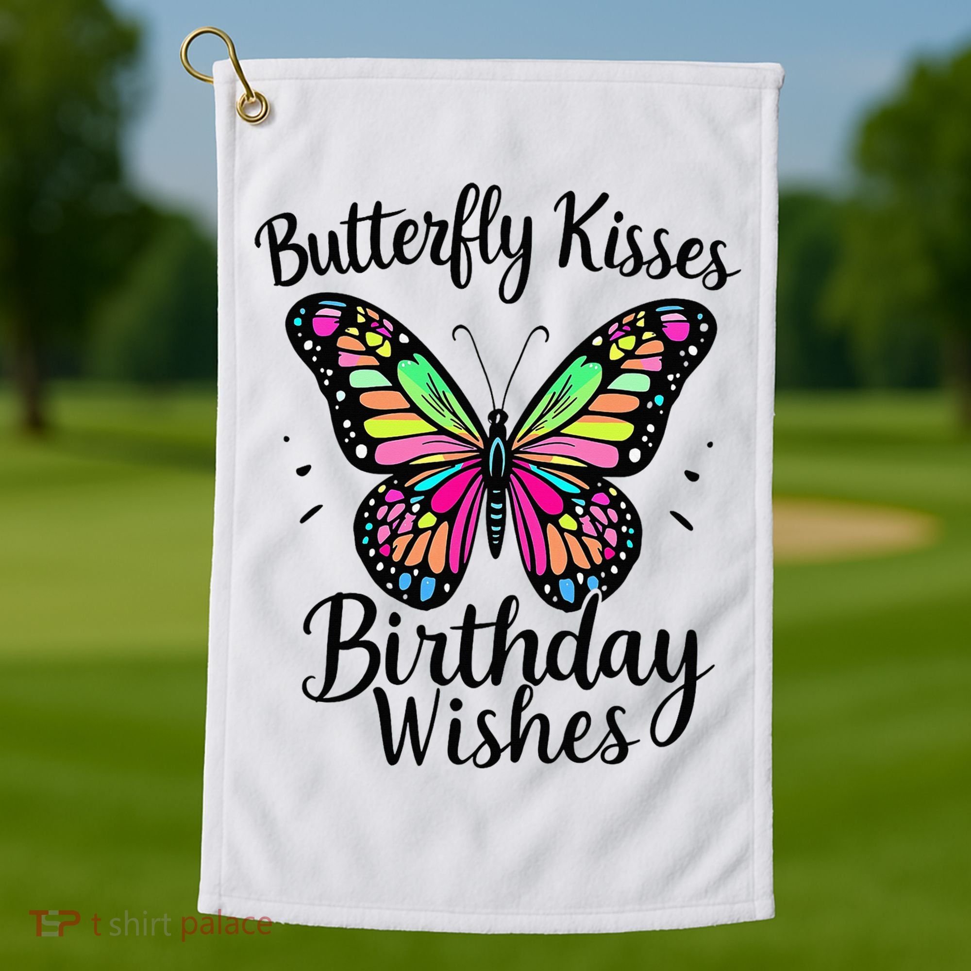 Butterfly Kisses And Birthday Wishes  Golf Towel