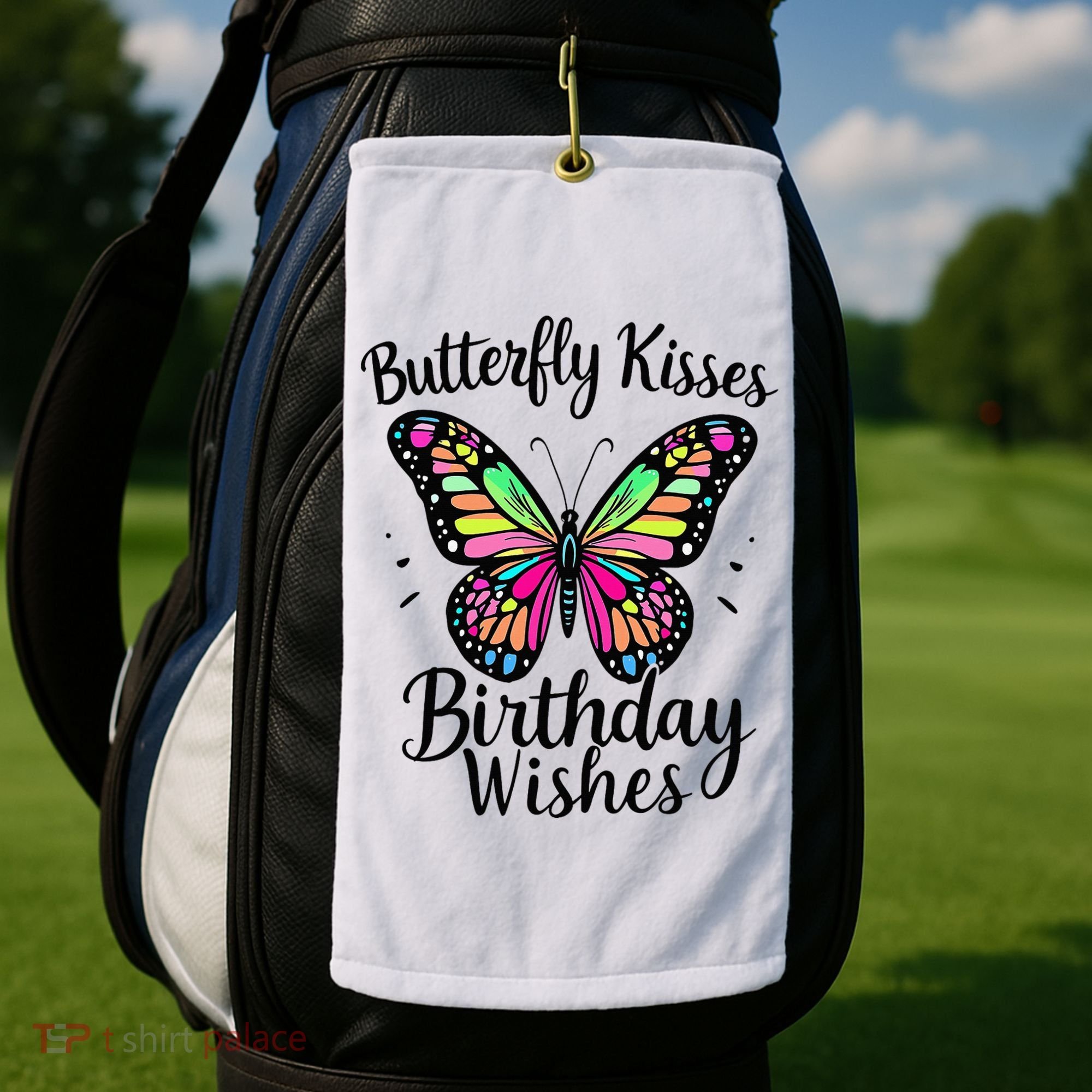 Butterfly Kisses And Birthday Wishes  Golf Towel