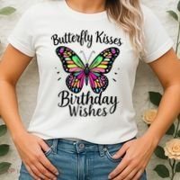 Butterfly Kisses And Birthday Wishes  Women's T-Shirt thumb 2