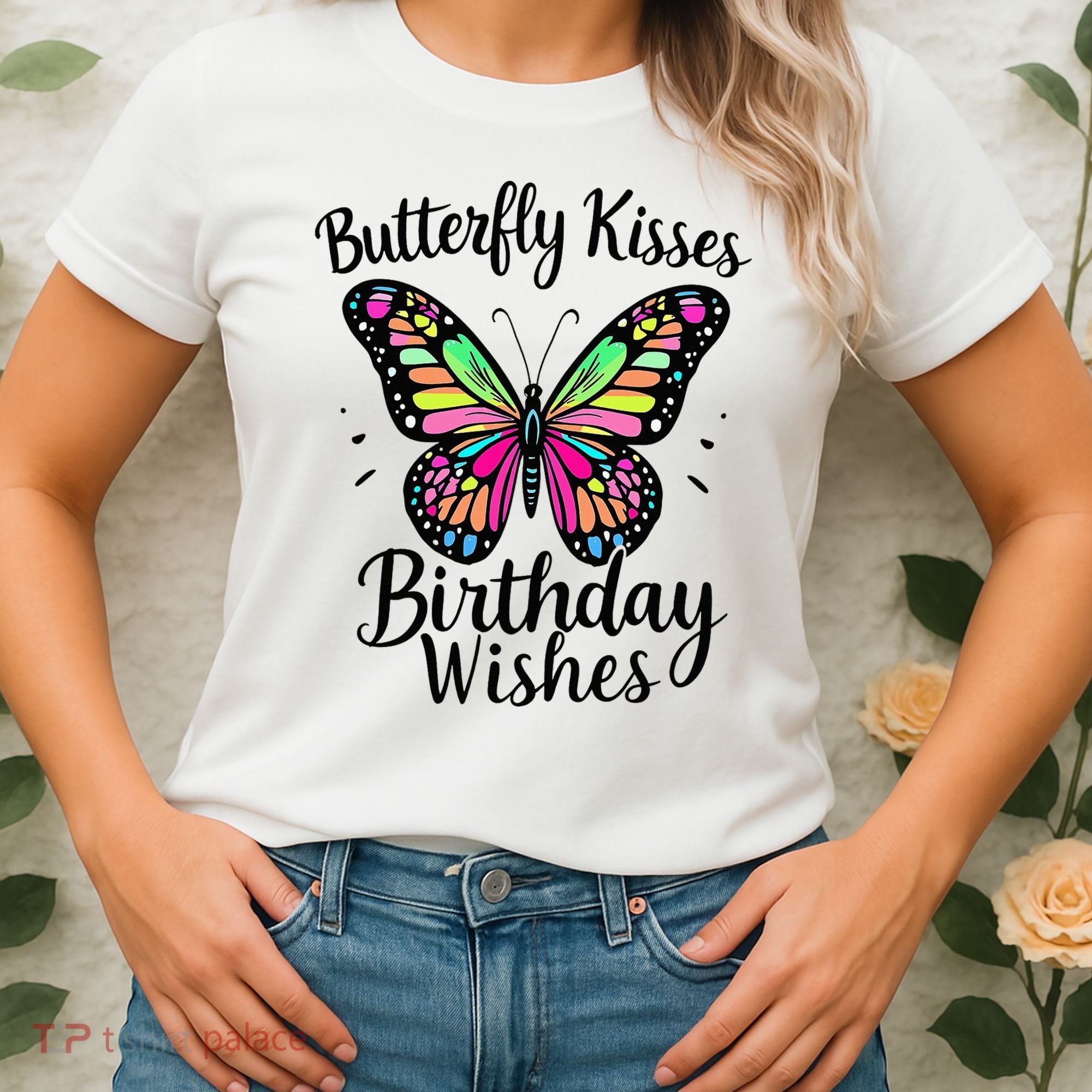Butterfly Kisses And Birthday Wishes  Women's T-Shirt