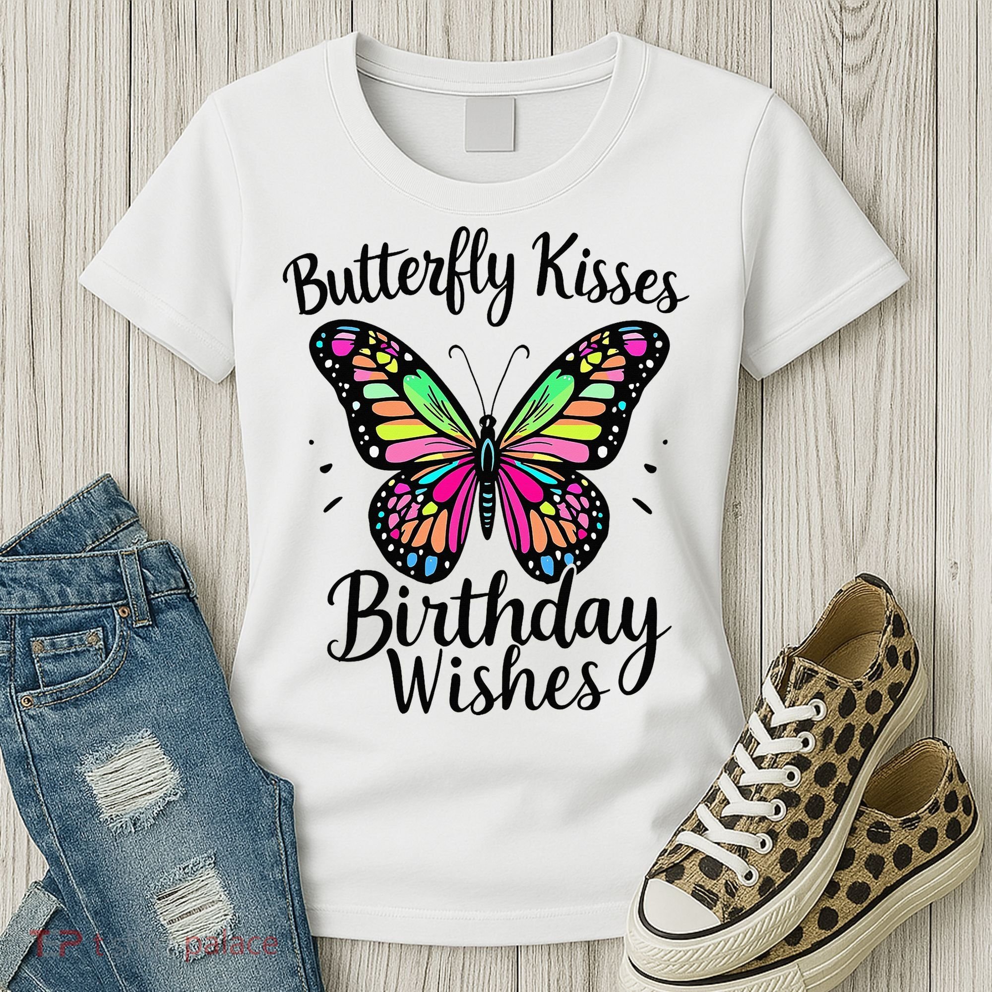 Butterfly Kisses And Birthday Wishes  Women's T-Shirt