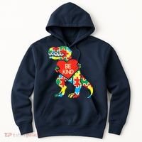 Be Kind Autism Awareness Dinosaur Boy Girl Toddlers Hoodie thumb 0
