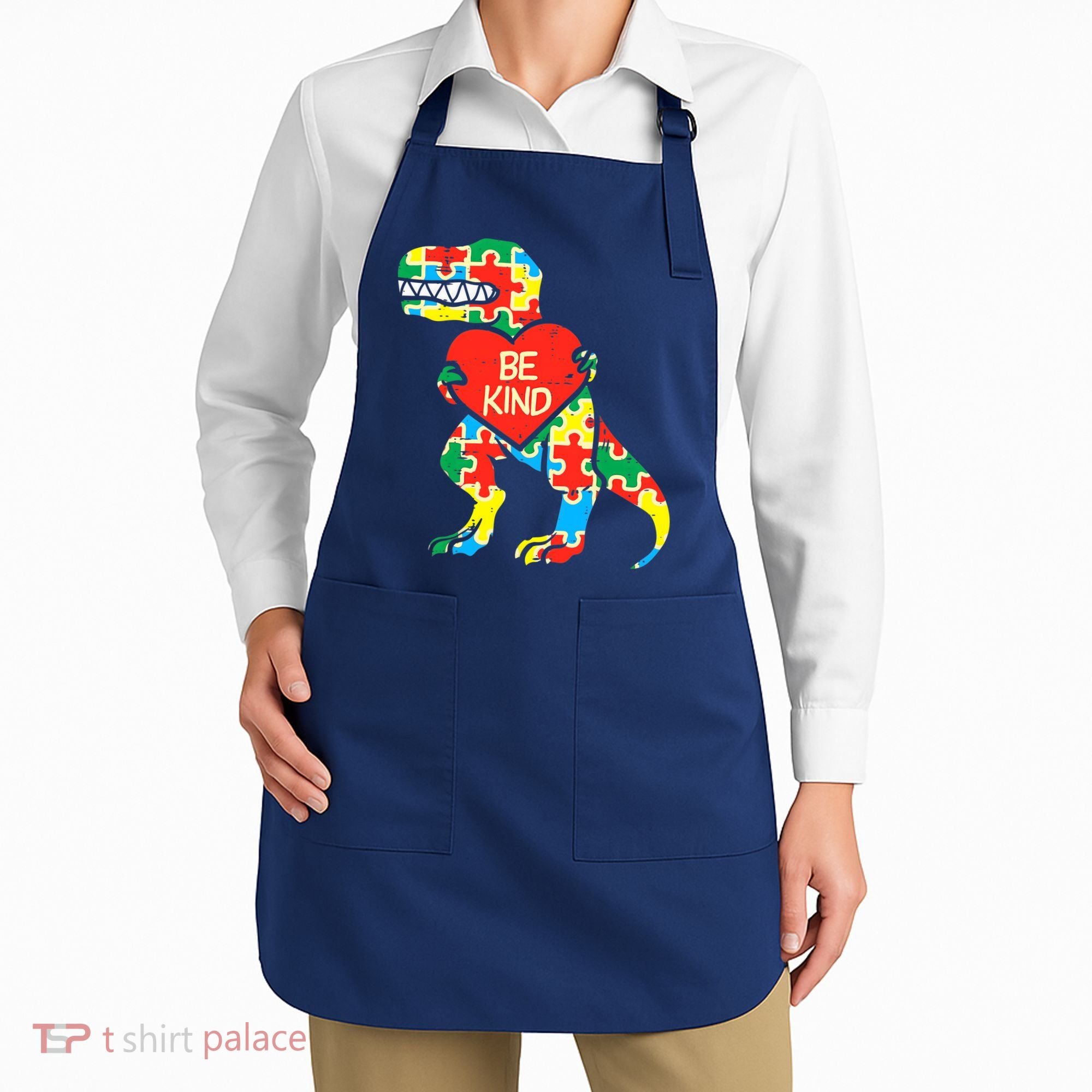 Be Kind Autism Awareness Dinosaur Boy Girl Toddlers Apron