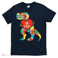 Be Kind Autism Awareness Dinosaur Boy Girl Toddlers T-Shirt thumb 0
