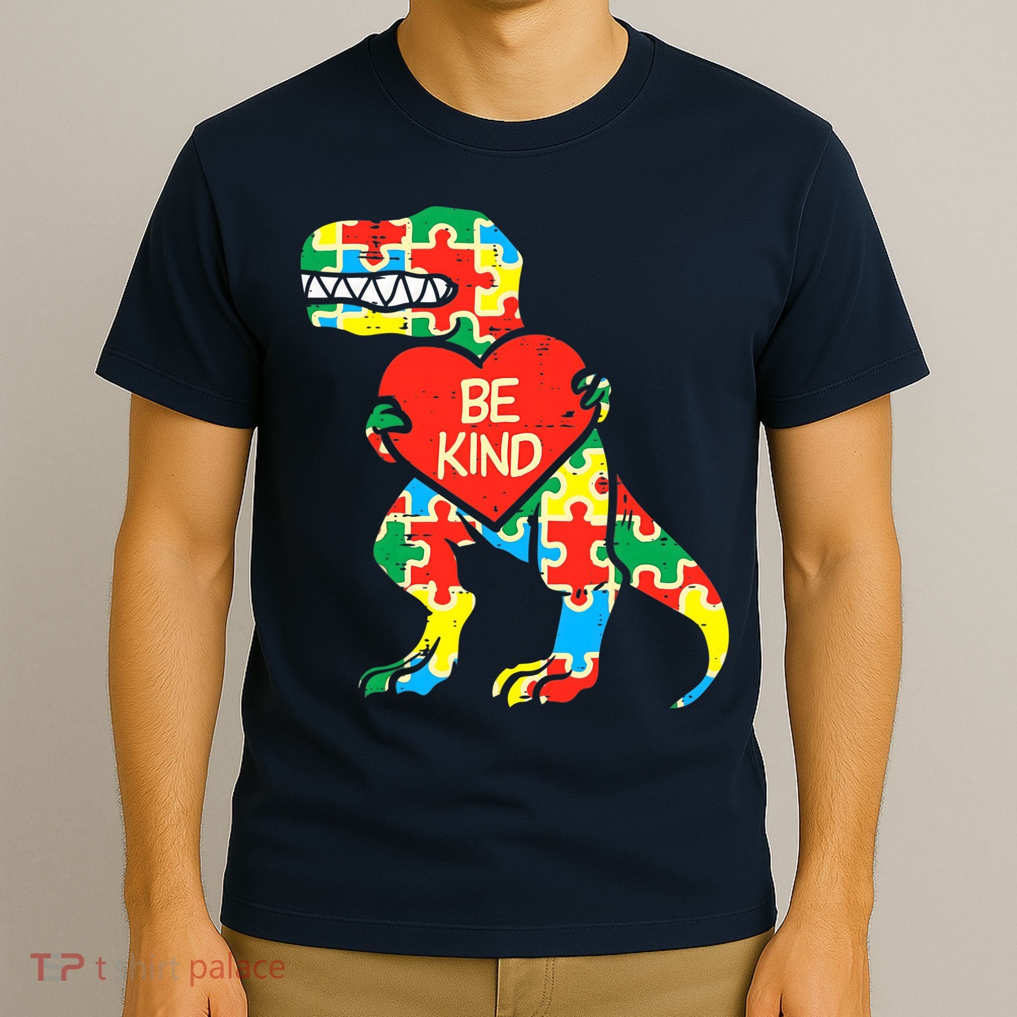 Be Kind Autism Awareness Dinosaur Boy Girl Toddlers T-Shirt