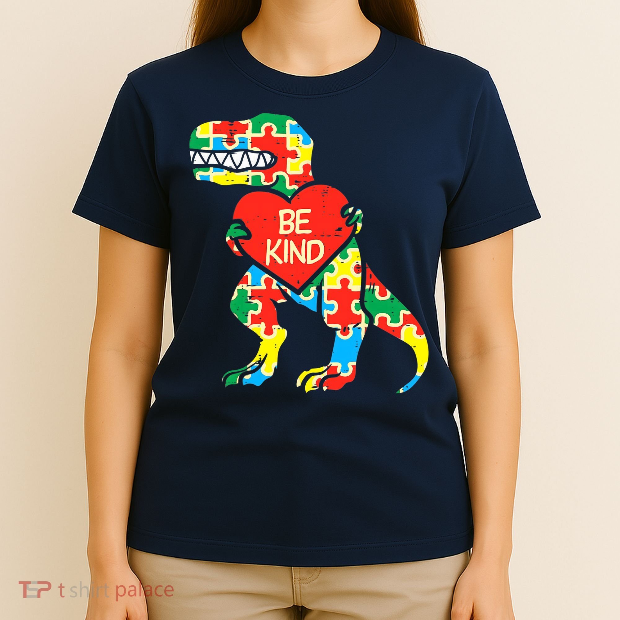 Be Kind Autism Awareness Dinosaur Boy Girl Toddlers T-Shirt