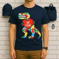 Be Kind Autism Awareness Dinosaur Boy Girl Toddlers T-Shirt thumb 6