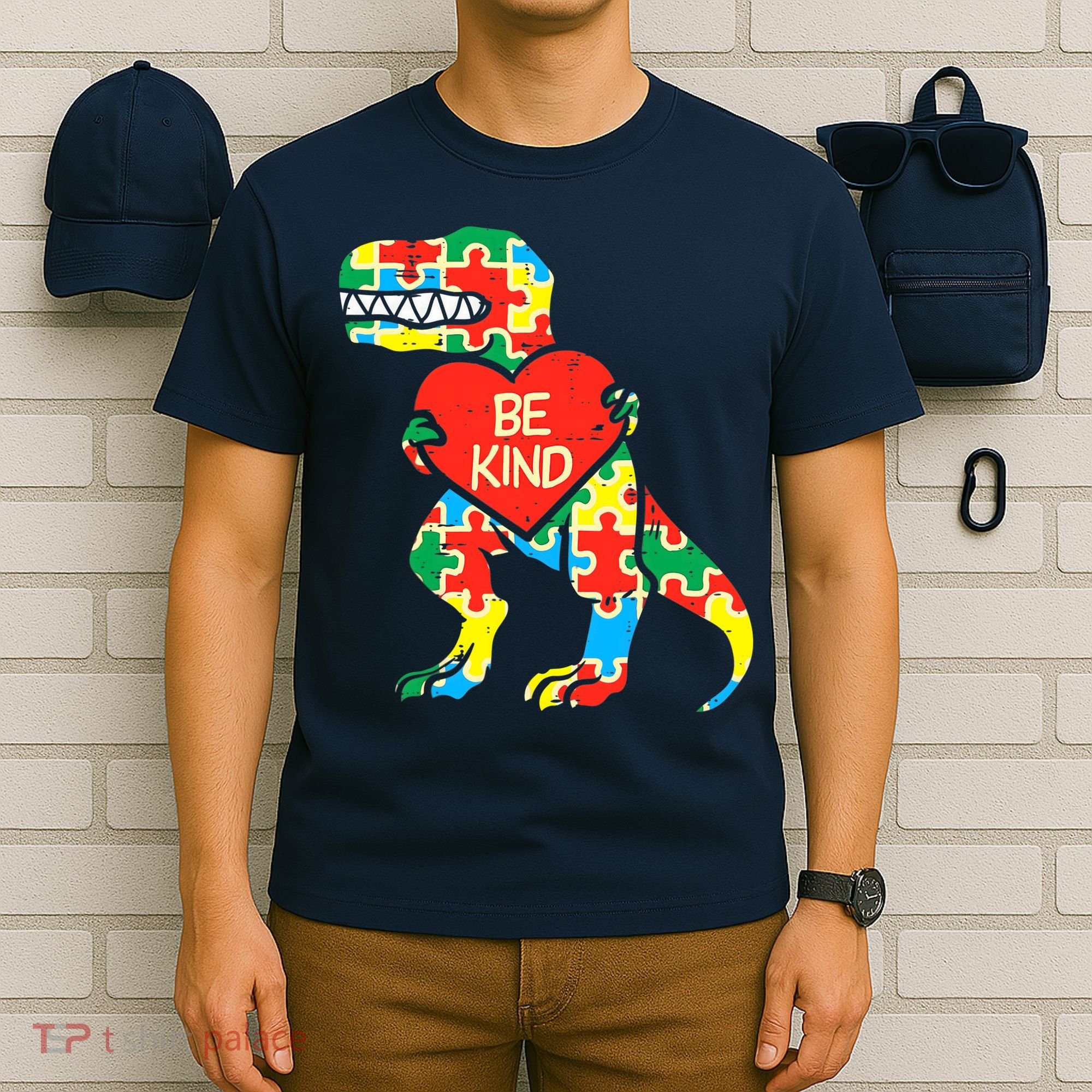 Be Kind Autism Awareness Dinosaur Boy Girl Toddlers T-Shirt