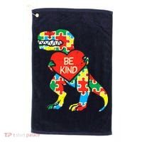 Be Kind Autism Awareness Dinosaur Boy Girl Toddlers Golf Towel thumb 0