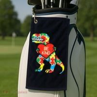 Be Kind Autism Awareness Dinosaur Boy Girl Toddlers Golf Towel thumb 2