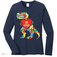 Be Kind Autism Awareness Dinosaur Boy Girl Toddlers Women's Long Sleeve Shirt thumb 0