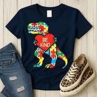 Be Kind Autism Awareness Dinosaur Boy Girl Toddlers Women's T-Shirt thumb 3