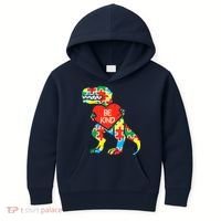 Be Kind Autism Awareness Dinosaur Boy Girl Toddlers Kids Hoodie thumb 0