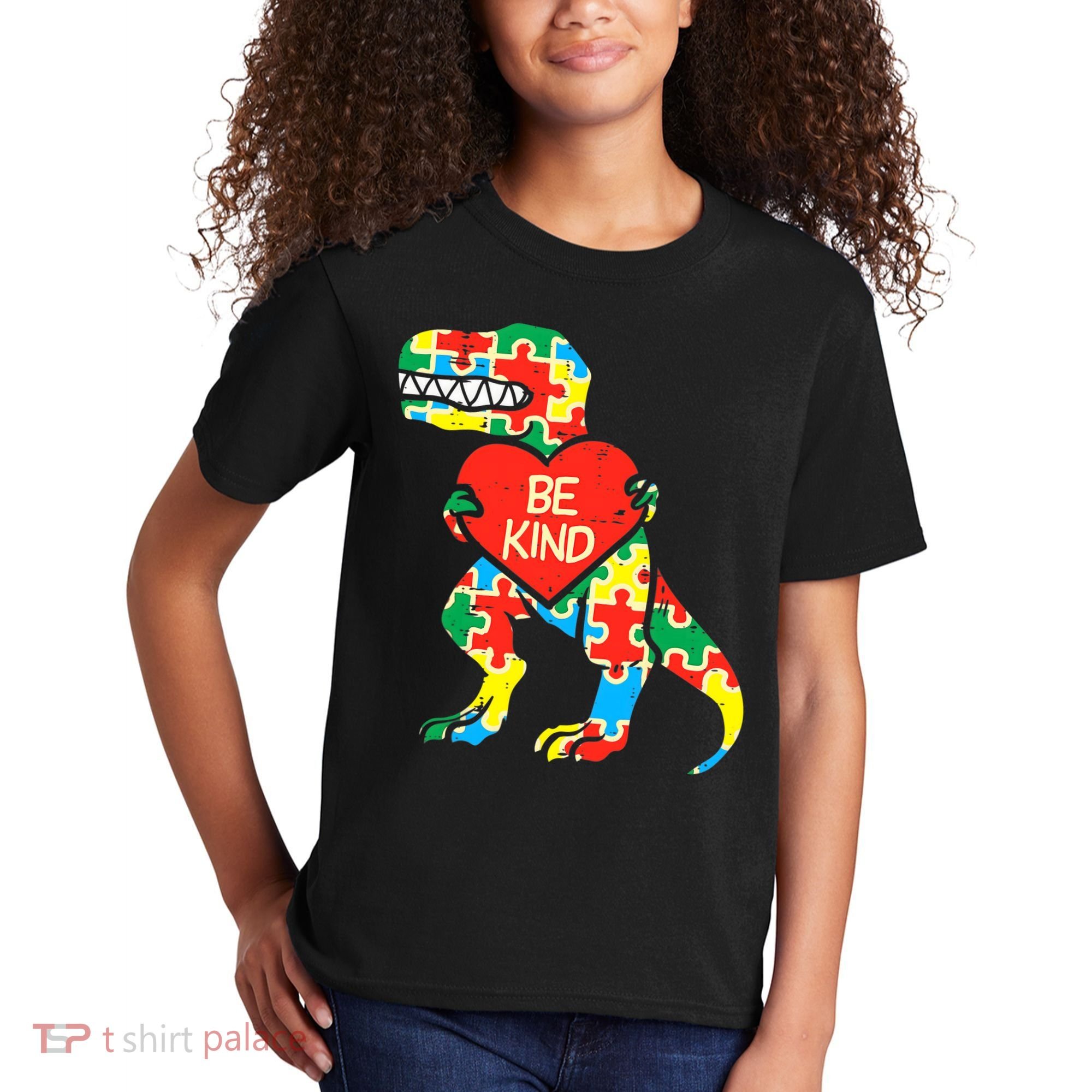 Be Kind Autism Awareness Dinosaur Boy Girl Toddlers Kids T-Shirt