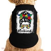 Be Kind Autism Awareness Messy Bun Hair Doggie Tank thumb 0