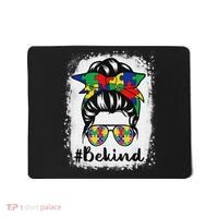 Be Kind Autism Awareness Messy Bun Hair Mousepad thumb 0