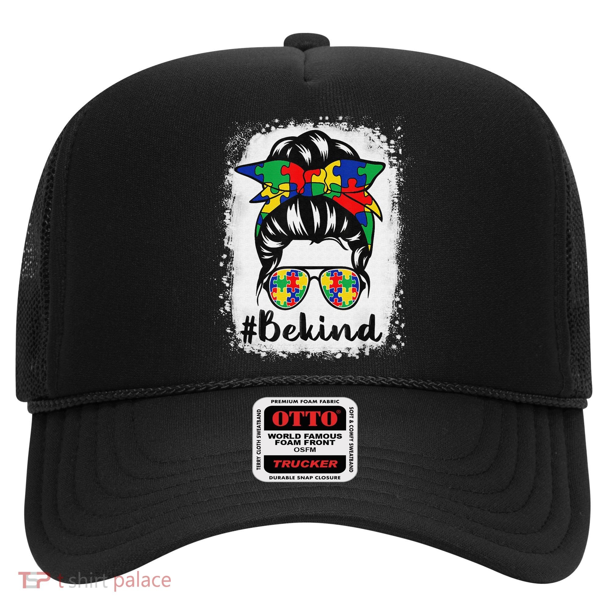 Be Kind Autism Awareness Messy Bun Hair Hat