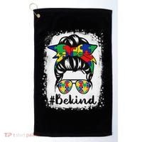 Be Kind Autism Awareness Messy Bun Hair Golf Towel thumb 0