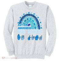 Be Kind Autism Awareness Rainbow Trendy BoHo Rainbow Leopard Print Sweatshirt thumb 0