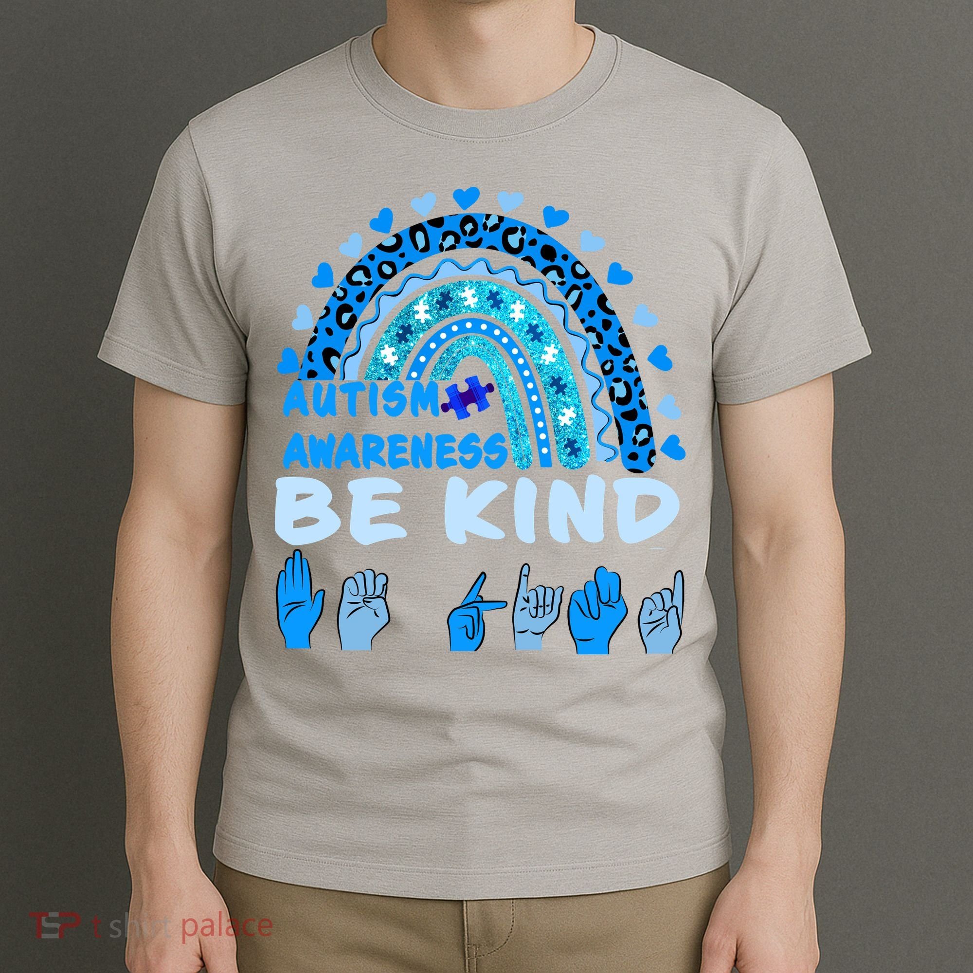 Be Kind Autism Awareness Rainbow Trendy BoHo Rainbow Leopard Print T-Shirt