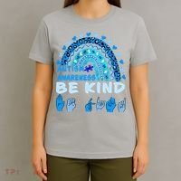 Be Kind Autism Awareness Rainbow Trendy BoHo Rainbow Leopard Print T-Shirt thumb 4