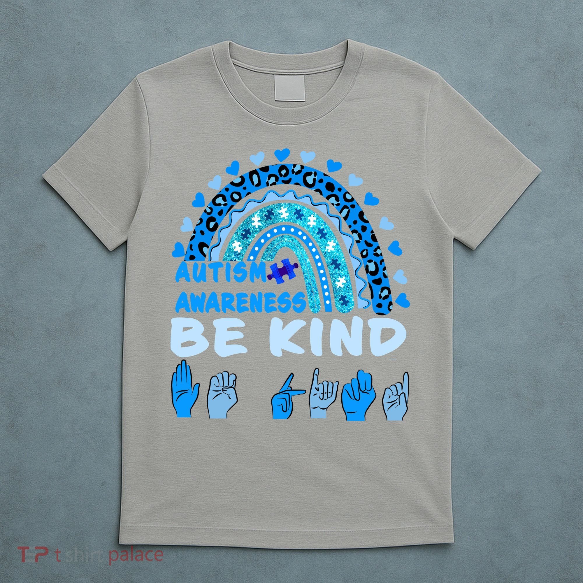 Be Kind Autism Awareness Rainbow Trendy BoHo Rainbow Leopard Print T-Shirt