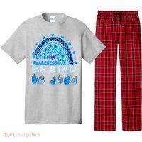 Be Kind Autism Awareness Rainbow Trendy BoHo Rainbow Leopard Print Pajama Set thumb 0