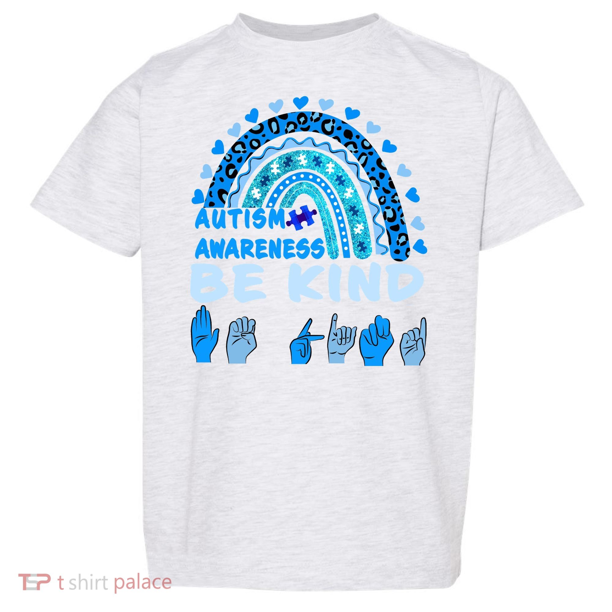 Be Kind Autism Awareness Rainbow Trendy BoHo Rainbow Leopard Print Toddler T-Shirt