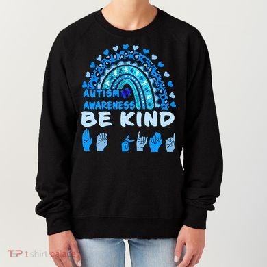 Be Kind Autism Awareness Rainbow Trendy BoHo Rainbow Leopard Print Women's Sweatshirt