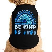 Be Kind Autism Awareness Rainbow Trendy BoHo Rainbow Leopard Print Doggie Tank thumb 0